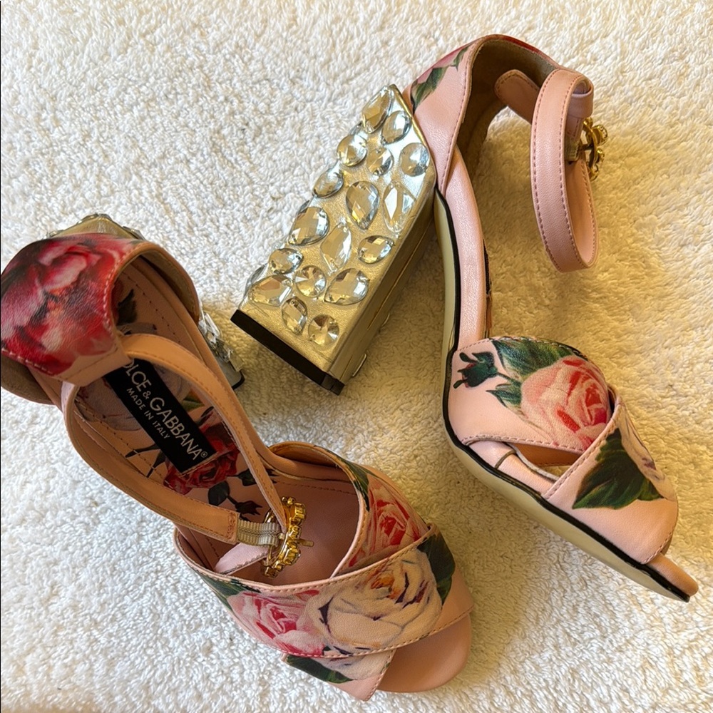Dolce & Gabbana Pink and Gold Heels